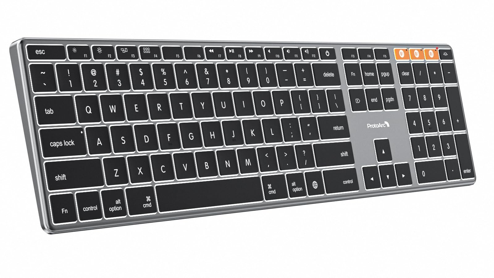 ProtoArc K110-A Backlit Wireless Keyboard for Mac, Aluminum, Space Gray