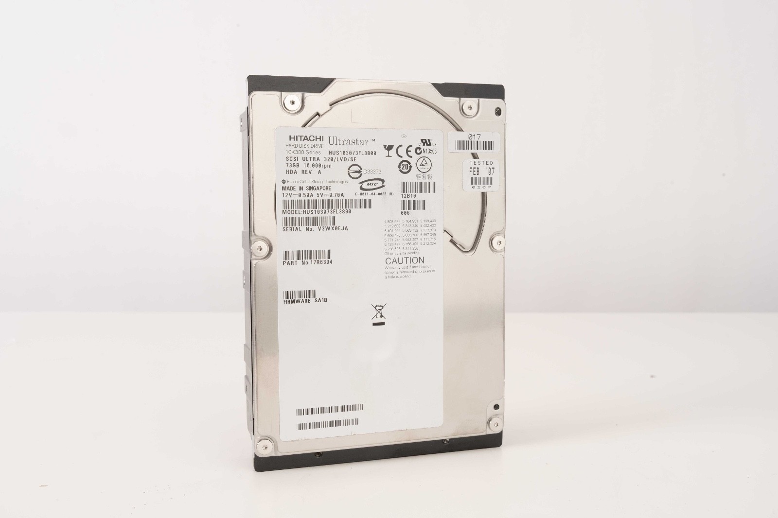 Hitach Ultrastar model HUS103073FL3800 73GB 10K