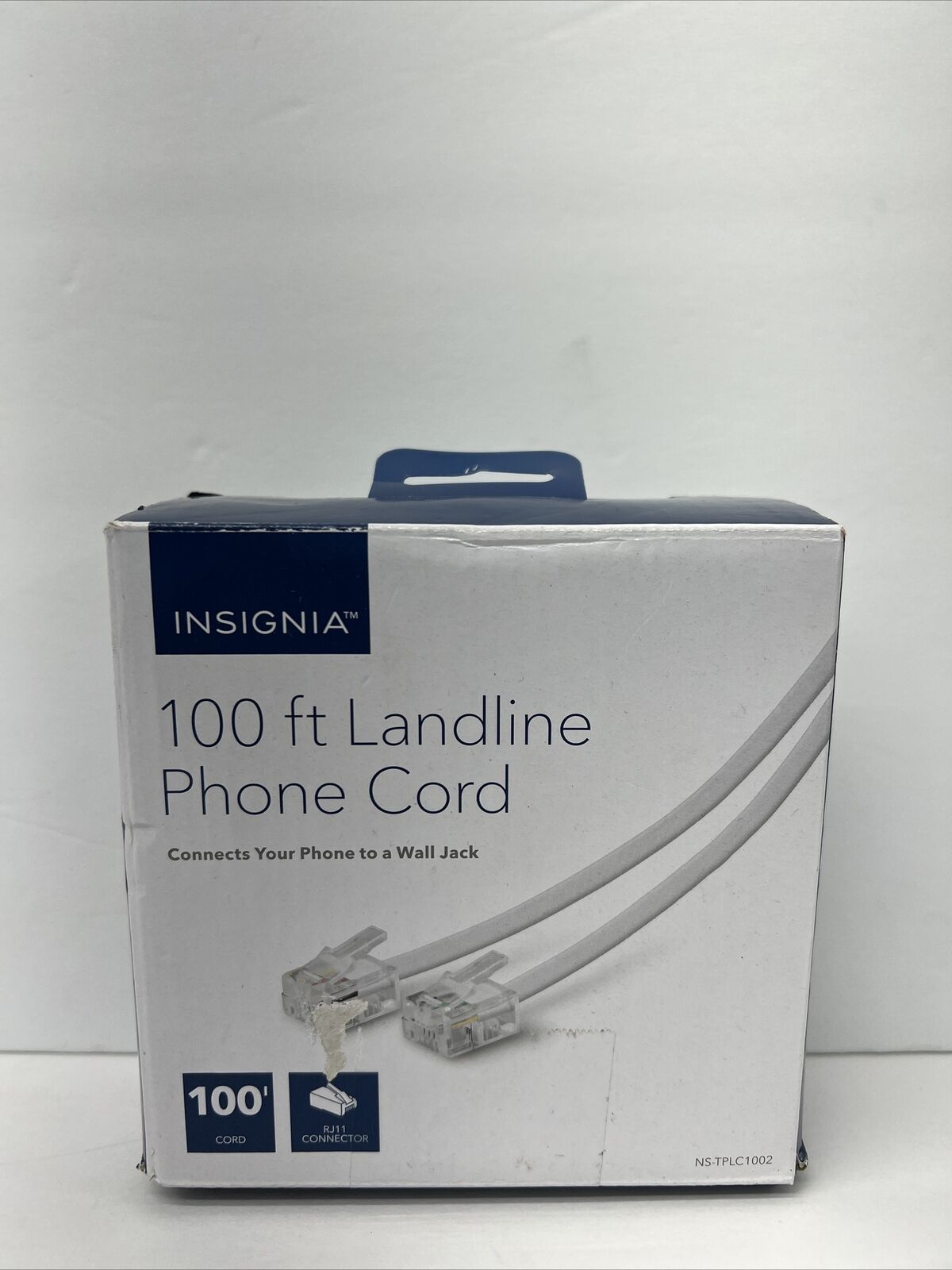 Insignia 100ft Landline Phone Cord NS-TPLC1002 RJ11 Connector New