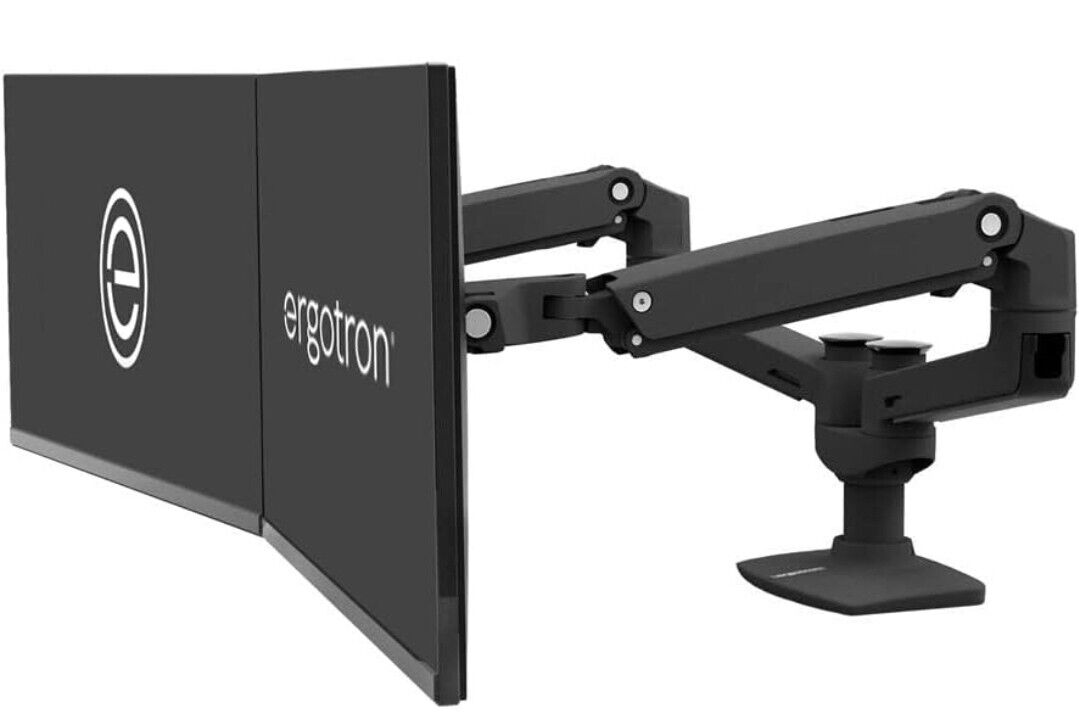 Ergotron LX Dual Side-by-Side Arm Two-Monitor Mount - Matte Black (45-245-224)