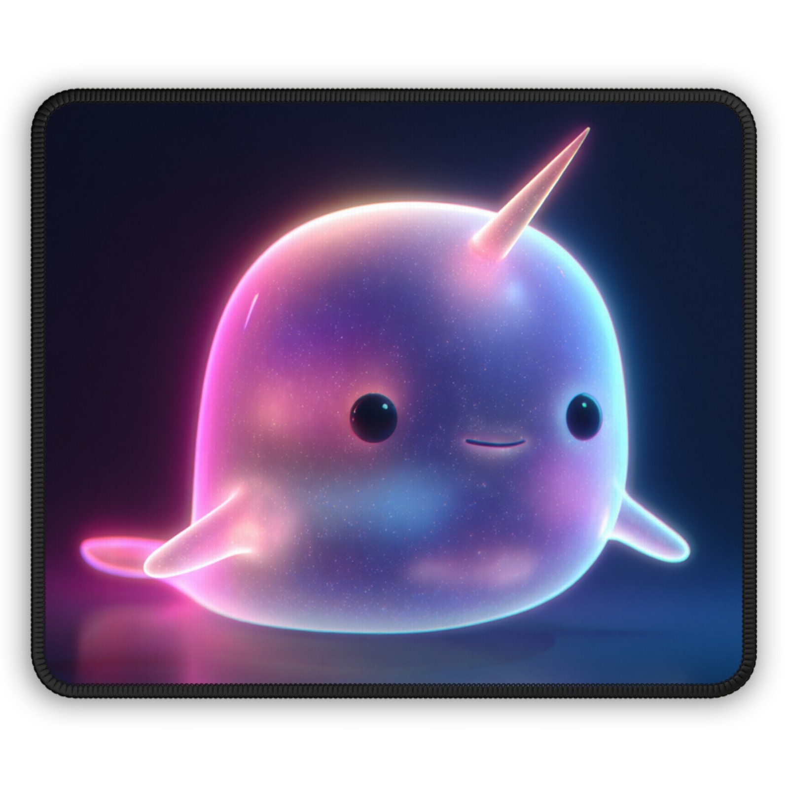 Glowing Narwhal Character Gaming Mouse Pad | Cute Kawaii Neon