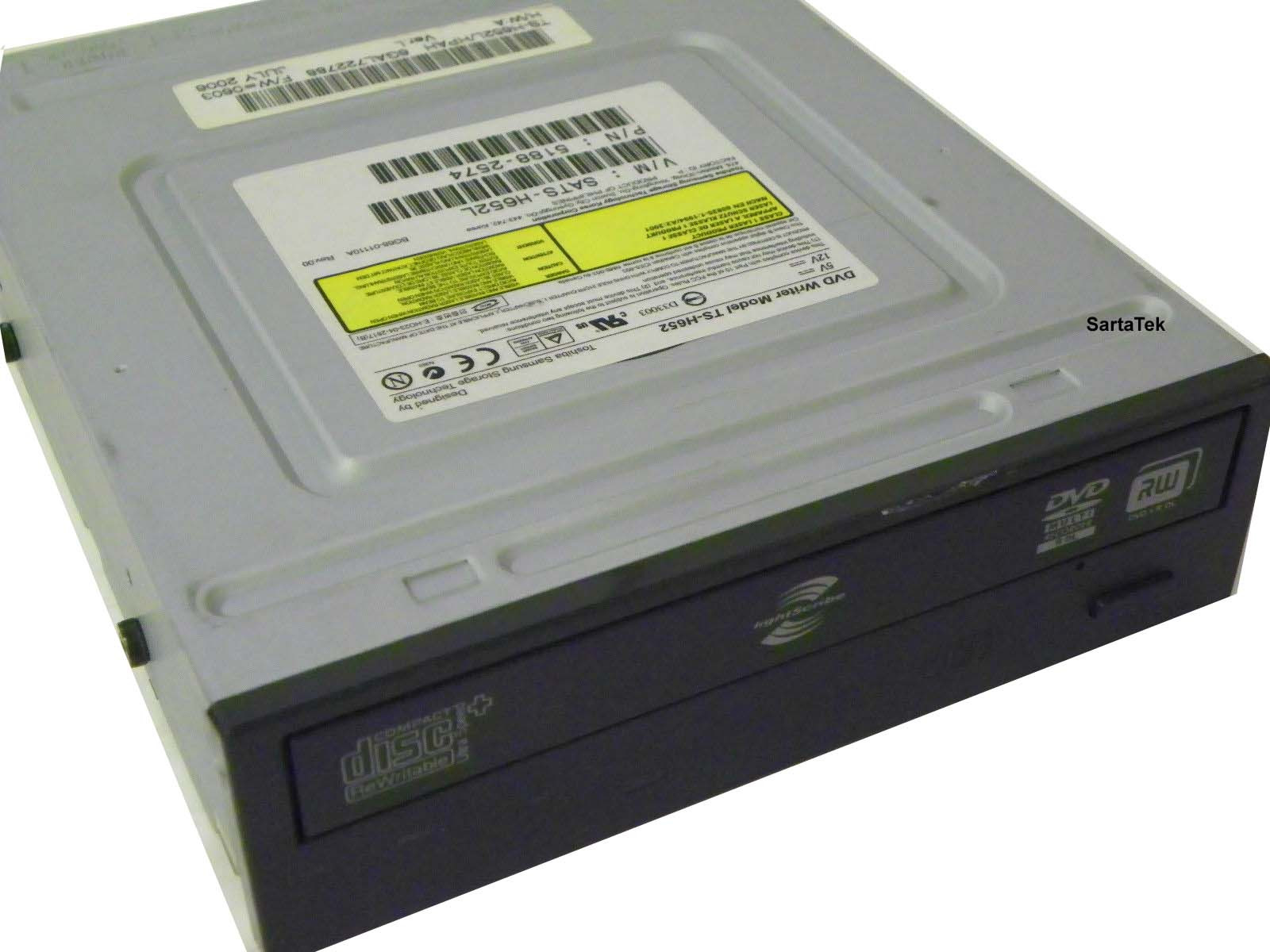 Toshiba Samsung TS-H652L DVD-RW DL Desktop LightScribe IDE Drive HP 5188-2574
