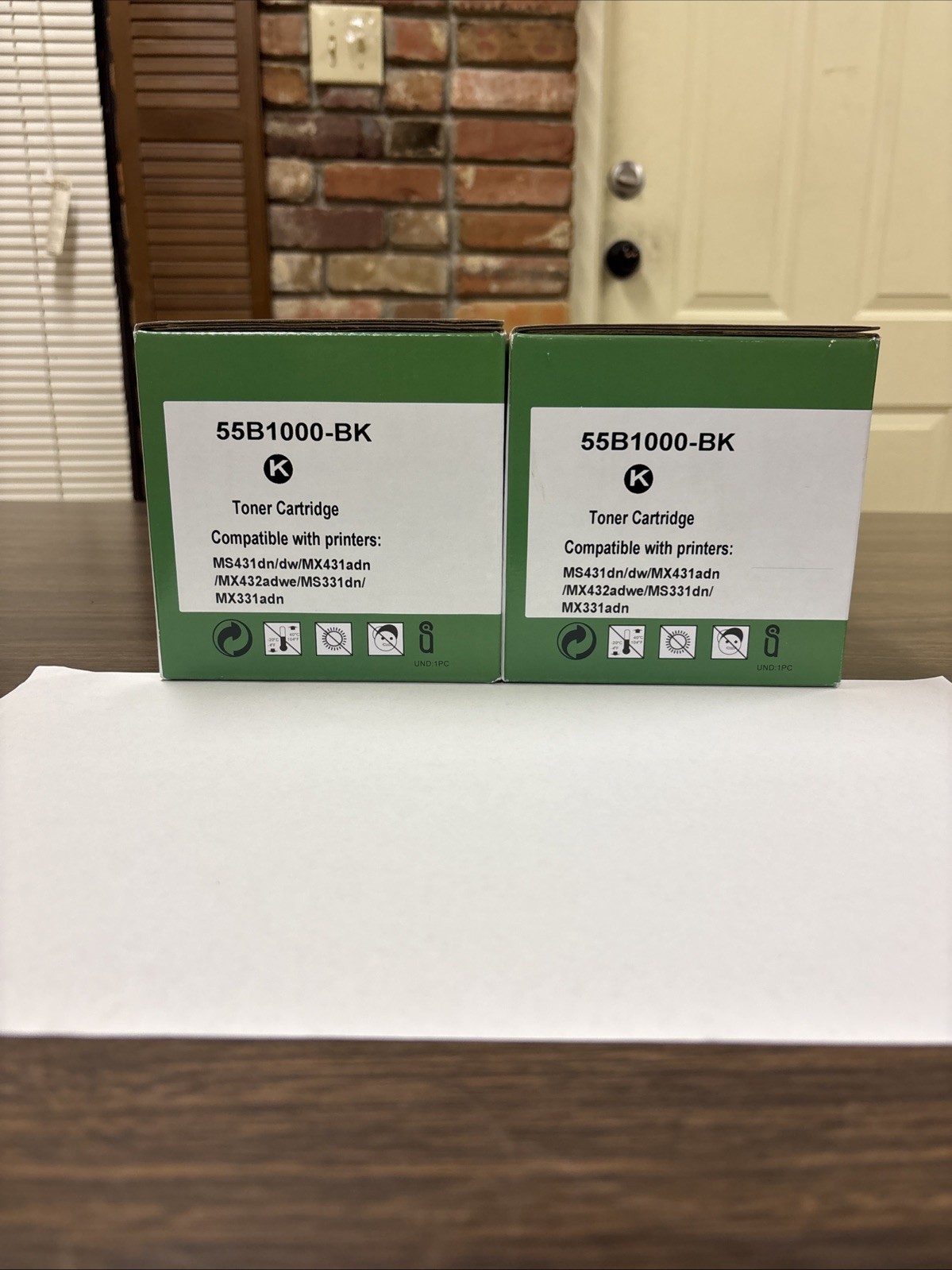 Lot Of Two 55B1000 Blck Toner Cartridge New  for Lexmark 55B1000 High Yield