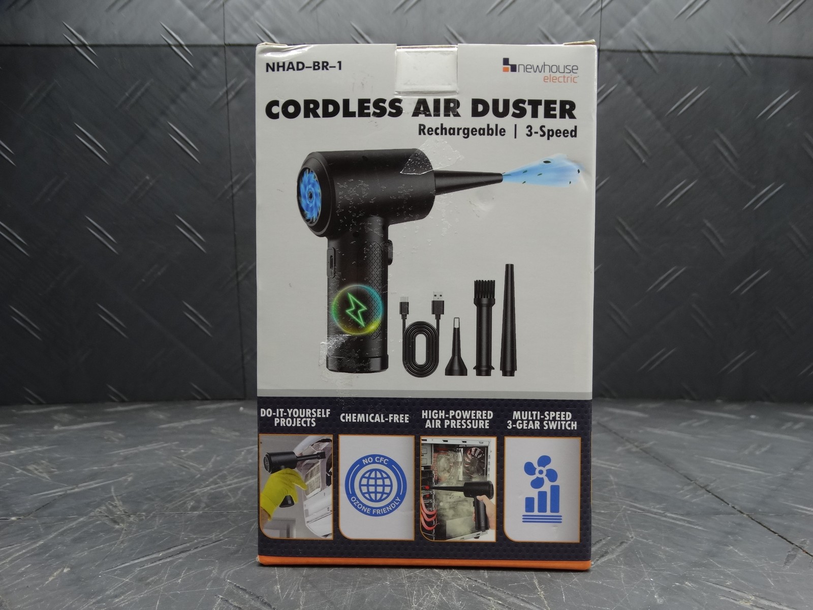 Newhouse Electric Cordless Air Duster 3-Speed Blower for Car NHAD-BR-1