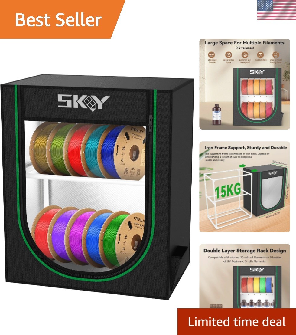 3D Printer Filament Storage Box, 2-Tier Storage Shelves for 3D Printing Busin...