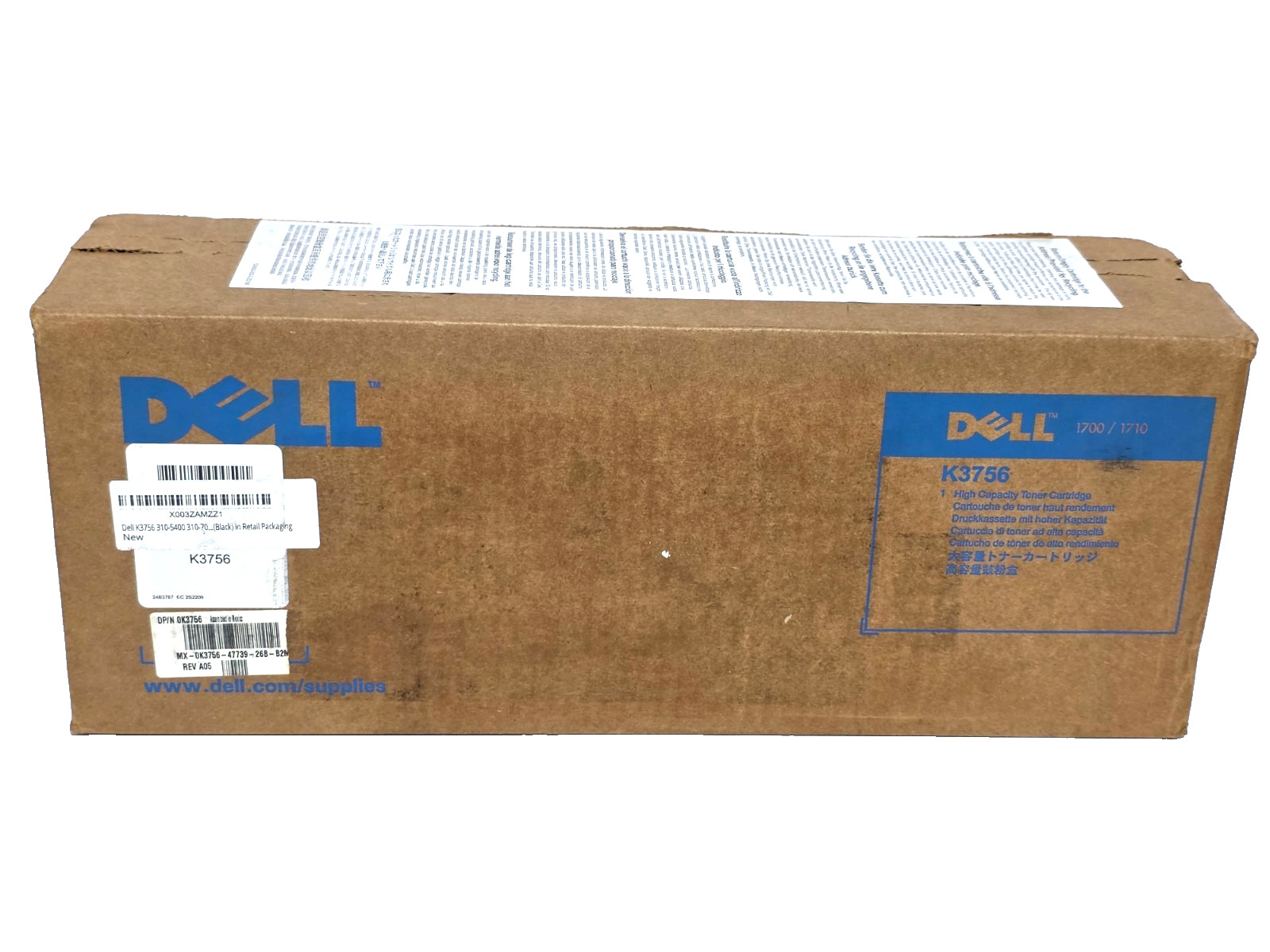 Genuine Dell K3756 Black High Capacity Yield Toner Cartridge 1700 1710 New