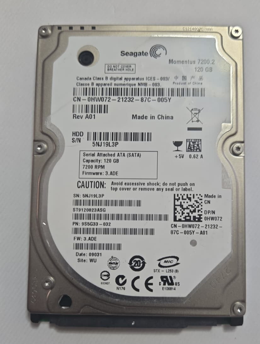 Seagate ST9120823ASG 9S5G33-032  CN-0HW072 0HW072 HW072 HDD HARD DRIVE US SELLER