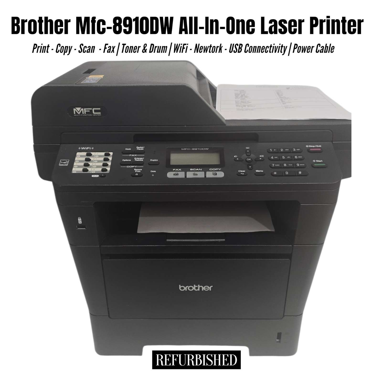Brother MFC-8910DW Laser Printer Scanner Copier Fax Duplex Network 21034