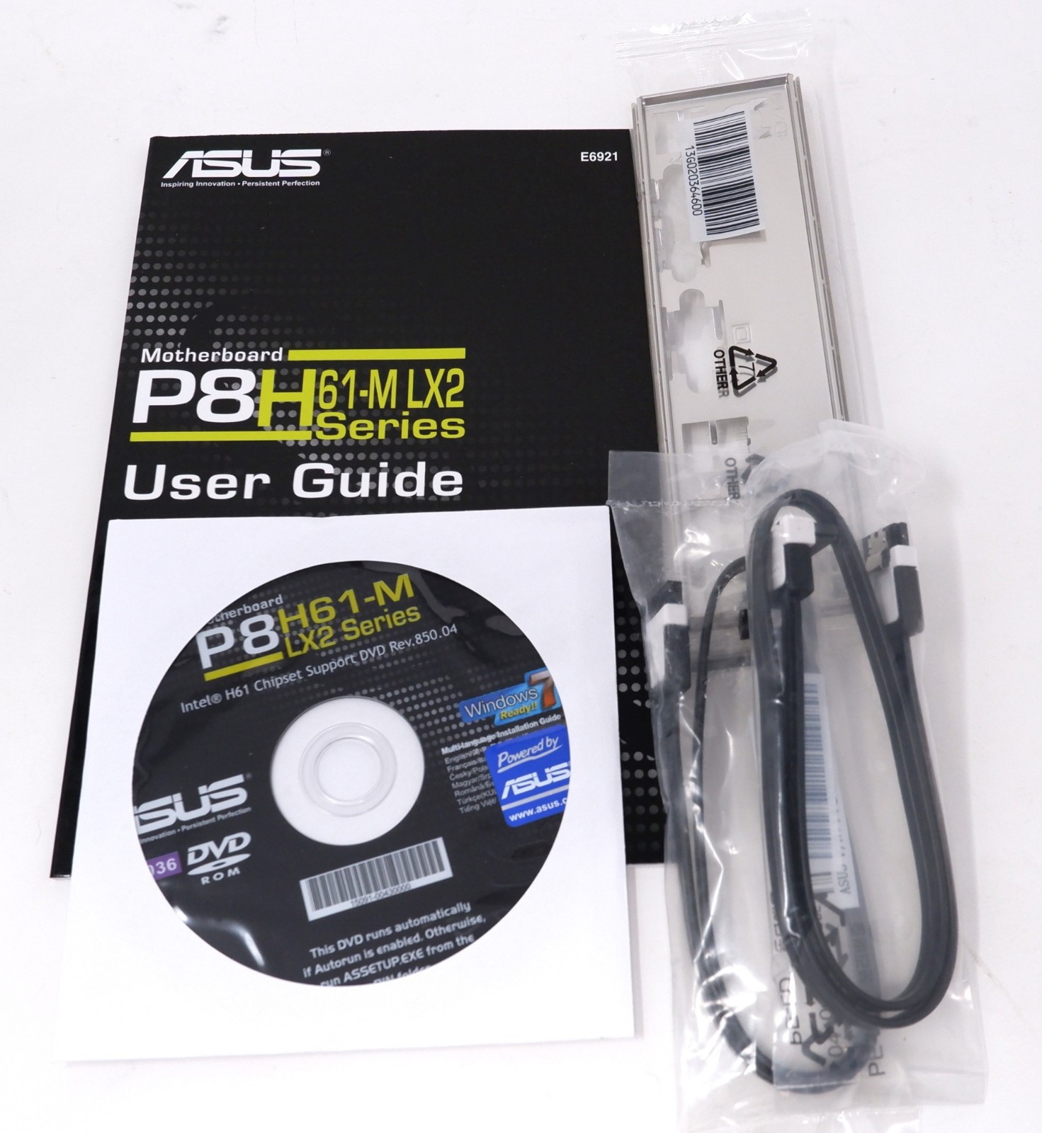 ASUS P8H61-M LX2 MOTHERBOARD ACCESSORY KIT W/CABLES,I/O SHIELD, & MORE - NEW