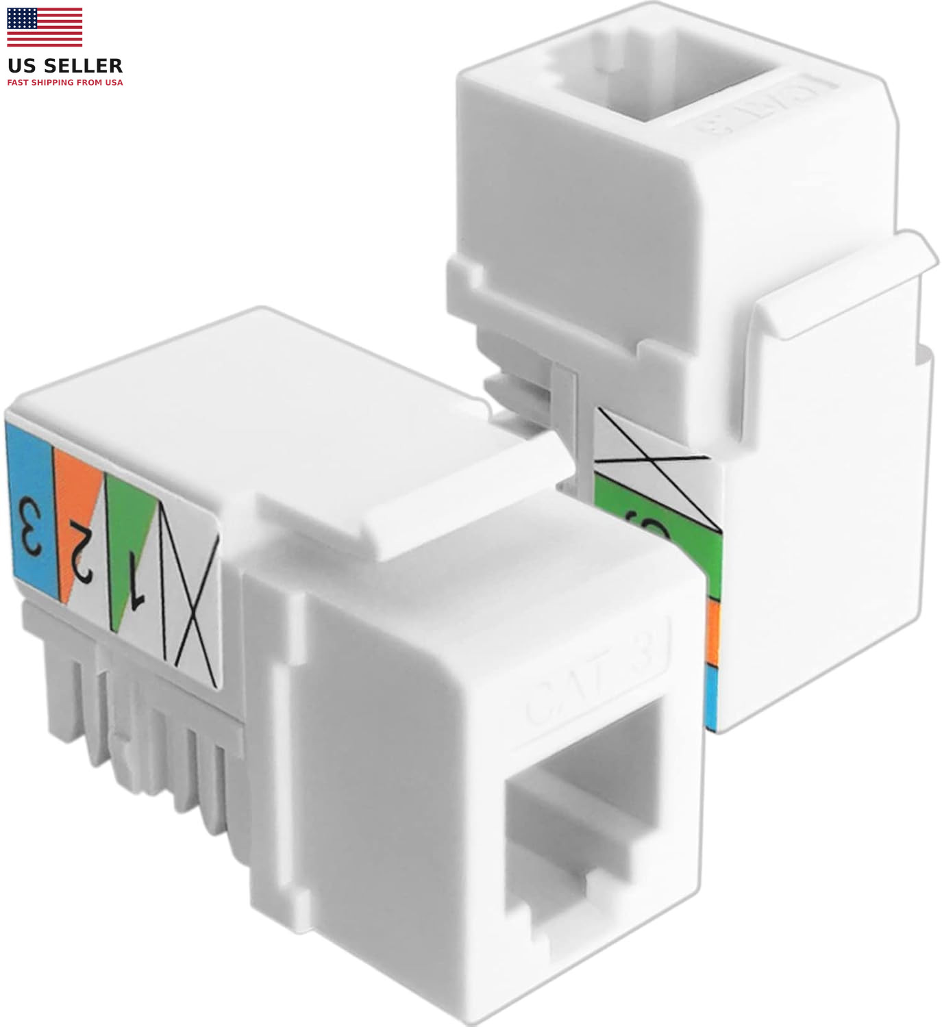 2Pack CAT3 Telephone Keystone Jack Phone Keystone Jack Punch down Type