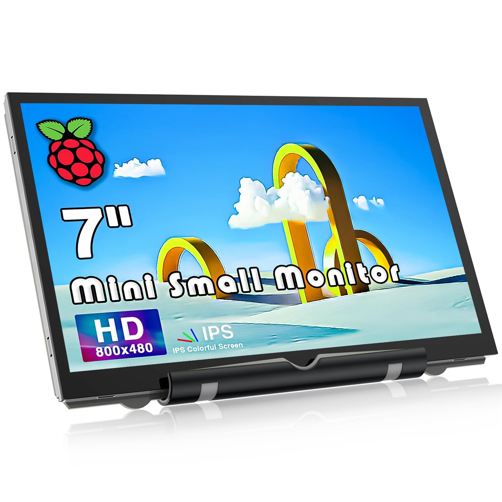 HAMTYSAN Raspberry Pi Screen 7" 800x480 HDMI IPS LCD Monitor for Pi 5/4/3/Zero