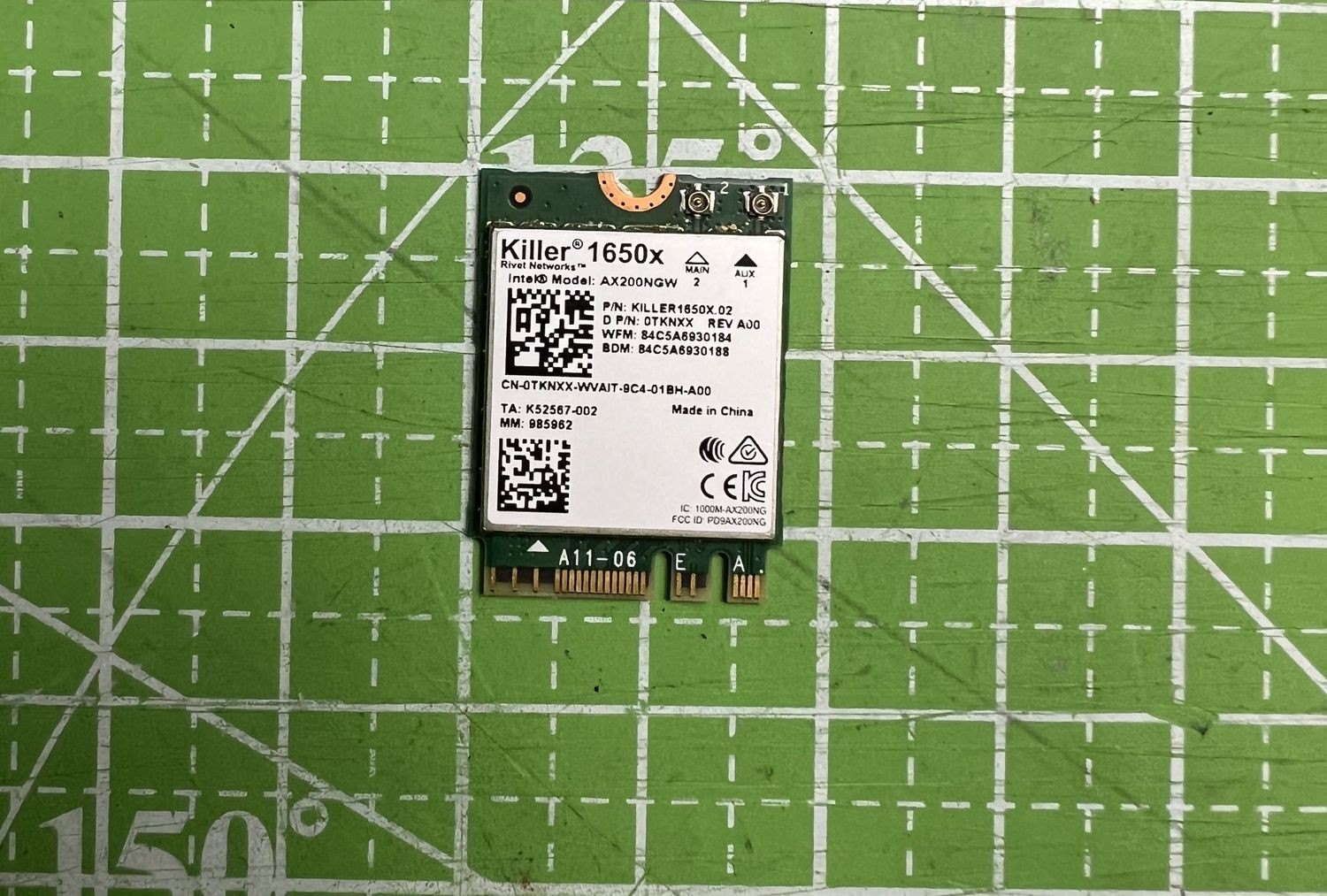 Dell XPS 15 7590 Killer 1650X Dual Band Wireless Wifi WLAN Card AX200NGW TKNXX