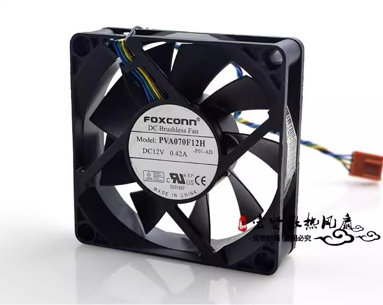 FOXCONN PVA070F12H-P01-AD 7020 DC12V 0.42A 7CM 4-Wire Cooling Fan