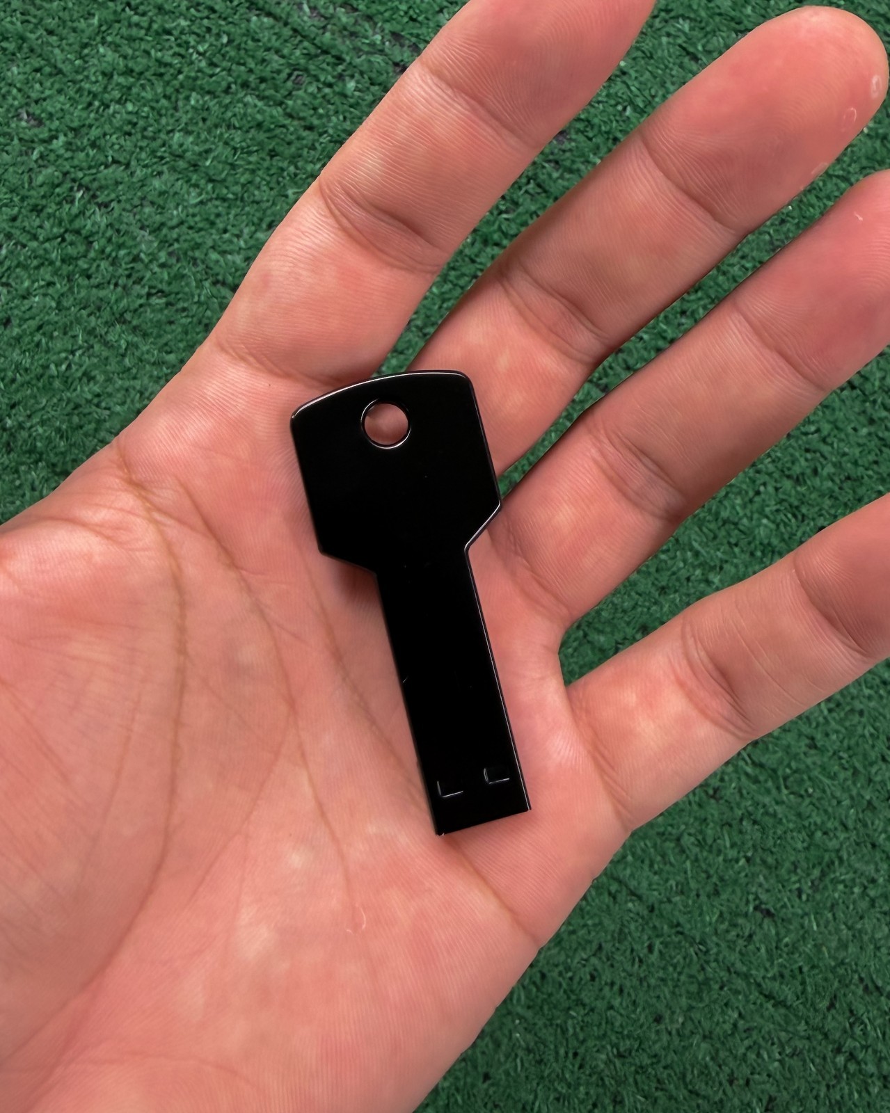 64GB Metal Key Shaped USB Flash Drive Black USB-A Thumb Drive Keychain