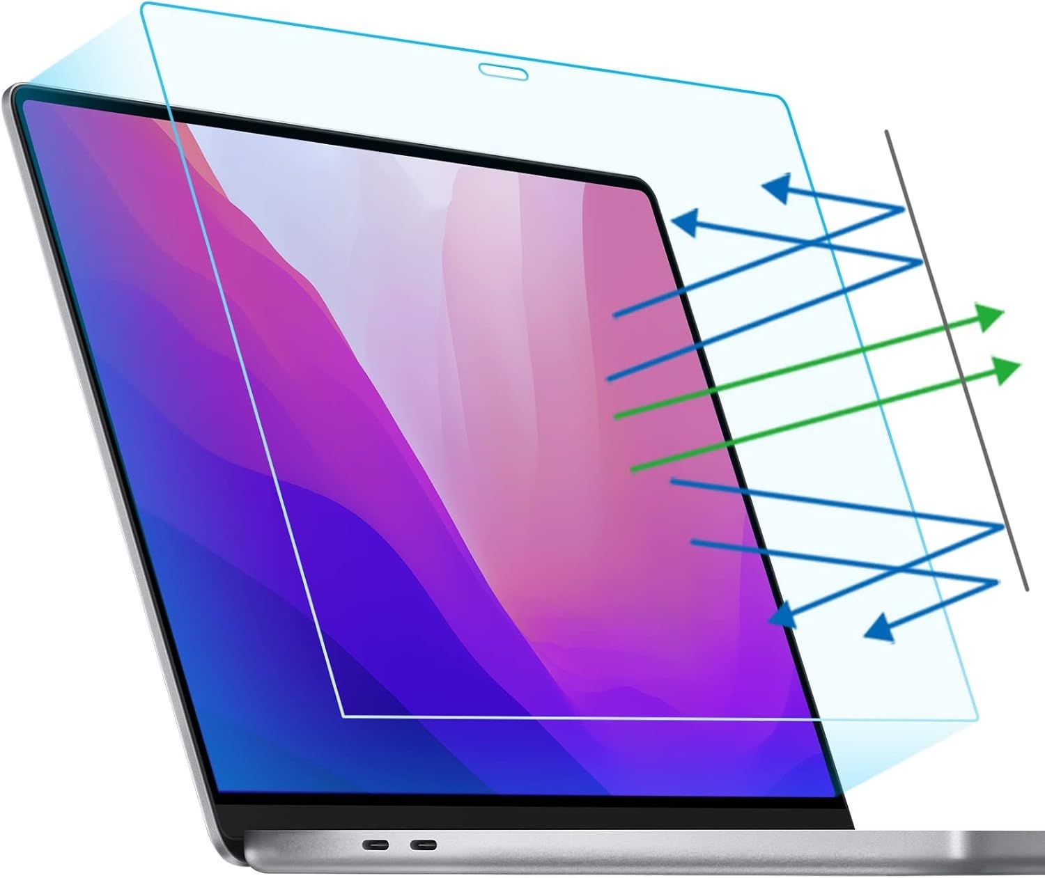 2-Pack Matte Anti-Glare Blue Light Screen Protectors for 2022 MacBook Pro 13