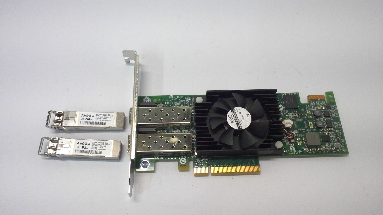 DELL EMULEX LPE16002 DUAL PORT 16Gbps SFP+ PCIe FIBRE FC ADAPTER 0F3VJ6 w/2 SFP+