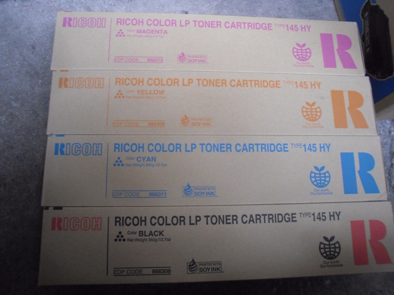 4 Hi-Yd Toner Genuine Ricoh Aficio CL4000 C410dn C411dn Printer Type 145 888311
