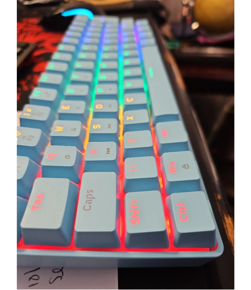 Mechanical Feel Portable Wired Gaming Keyboard RGB Backlight 62 Keys UK Layout
