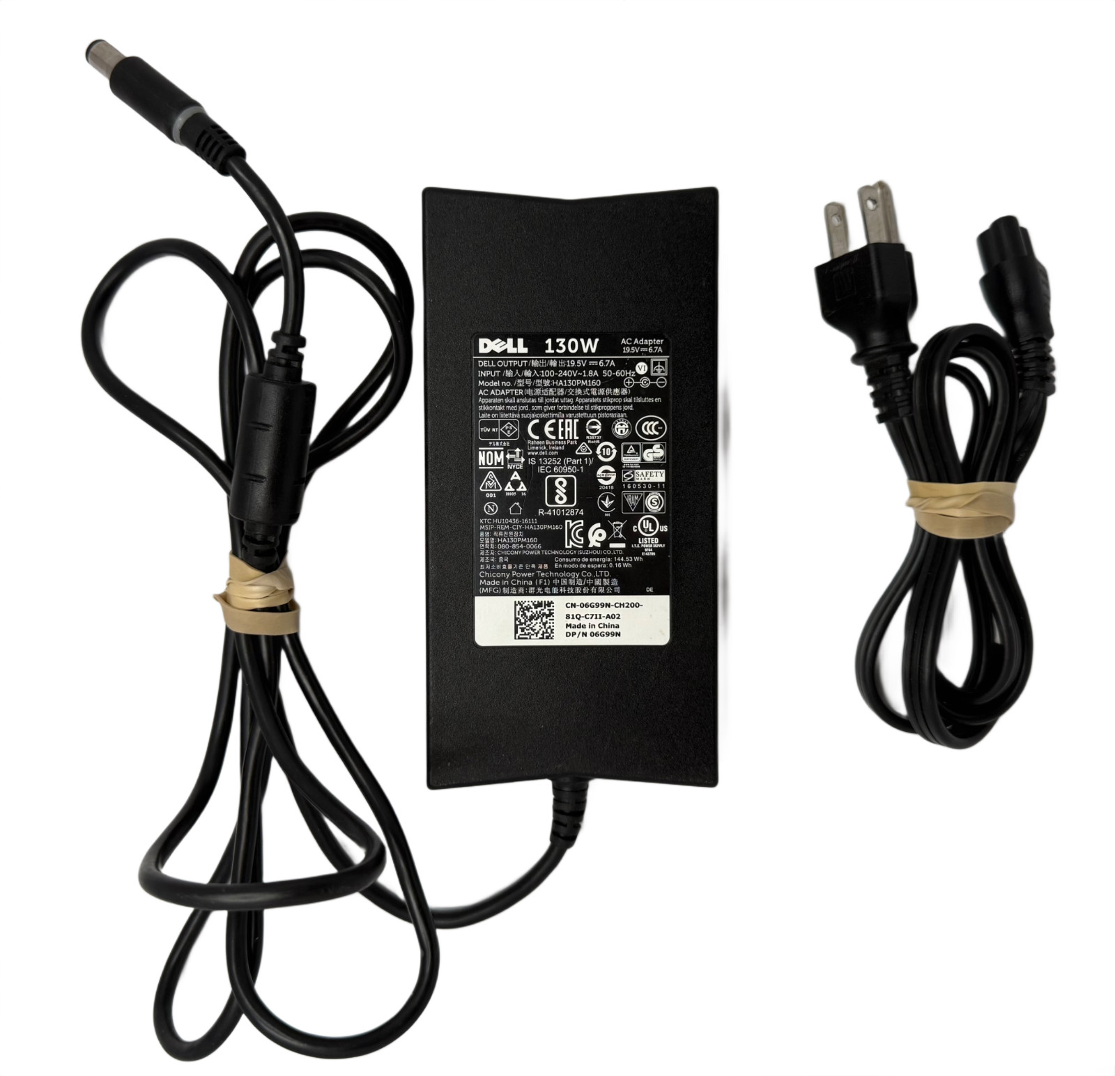 (Lot of 5) OEM Dell 130W Charger LA130PM190 7.4mm AC Adapter
