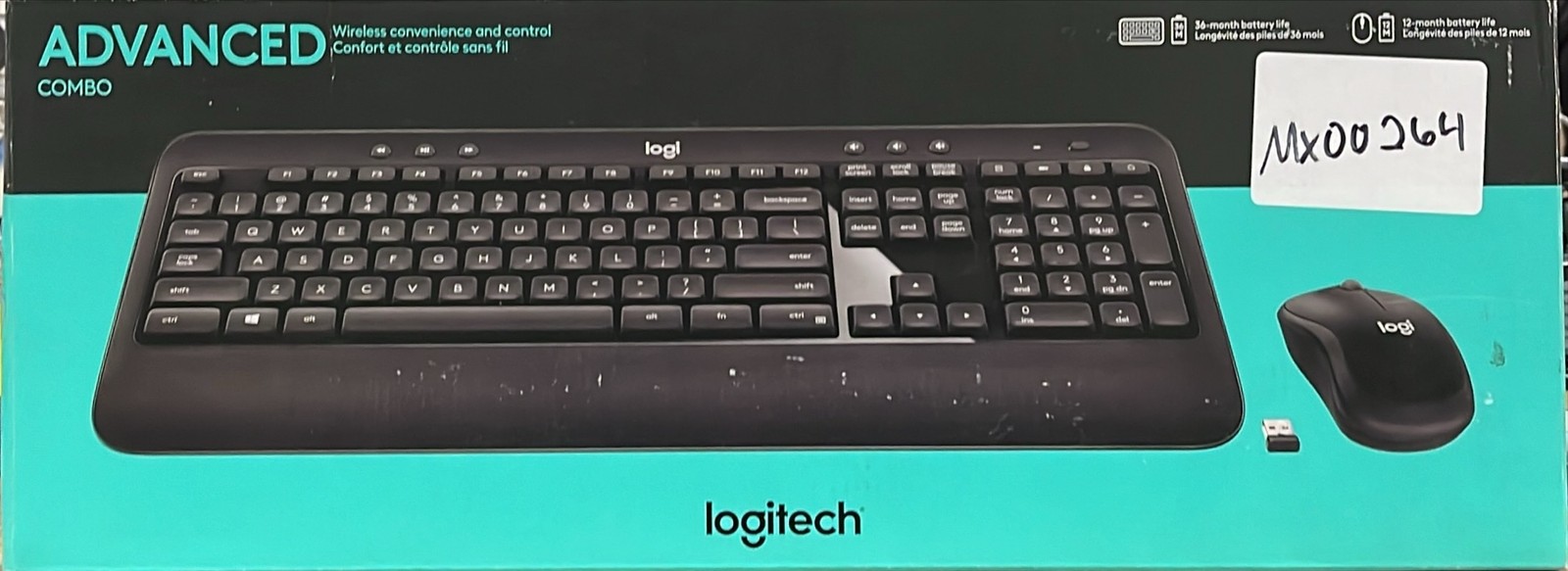 Logitech ADVANCED Combo Full Size Wireless Keyboard and Mouse Combo - Black