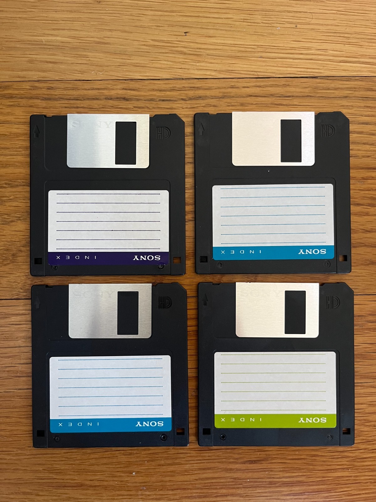 Lot of 4 Vintage Sony Blank (Never Used) Floppy Disks 3.5"