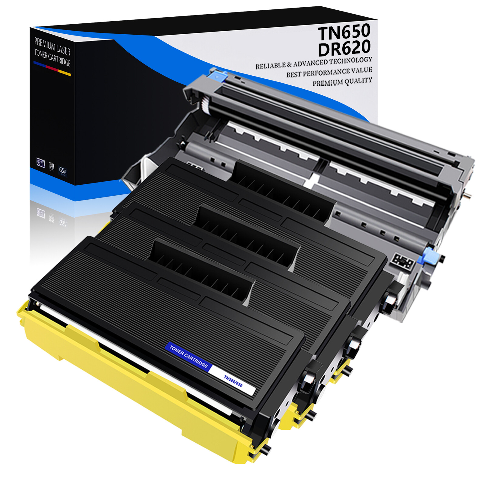 3PK TN650 Black Toner+1PK DR620 Drum Unit for Brother HL-5350DNLT MFC-8480DN