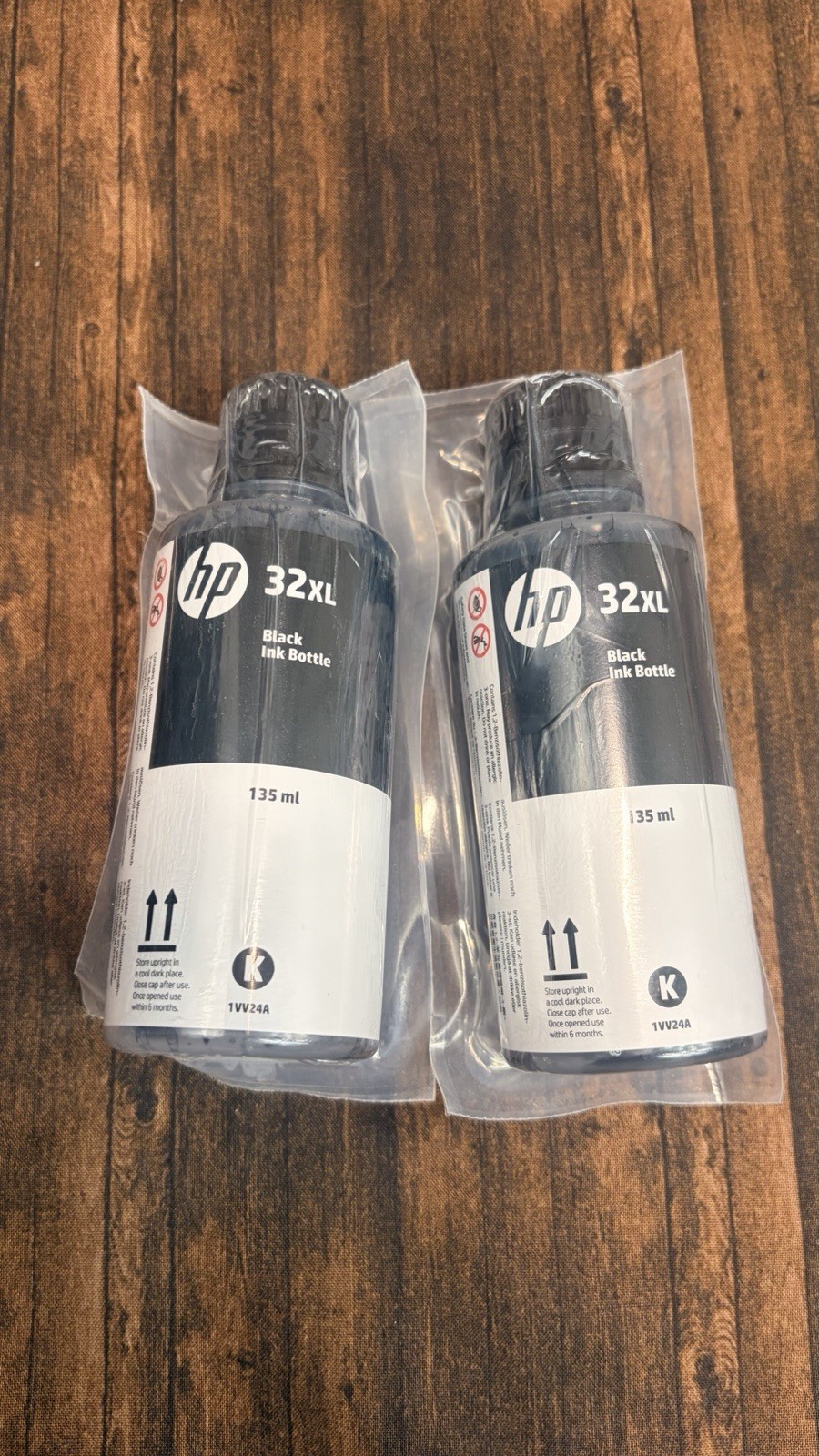 HP Genuine/Original 32XL Black Inkjet Ink Bottle 135ml 1VV24A (2 Bottles)