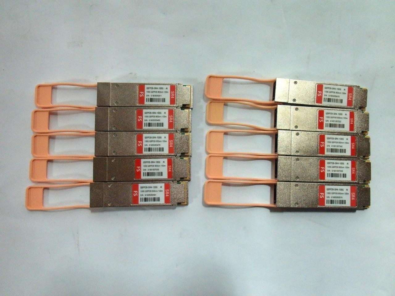 *Lot of 10* FS QSFP28-SR4-100G 100G QSFP28 850nm 100m Optical Transceiver Module