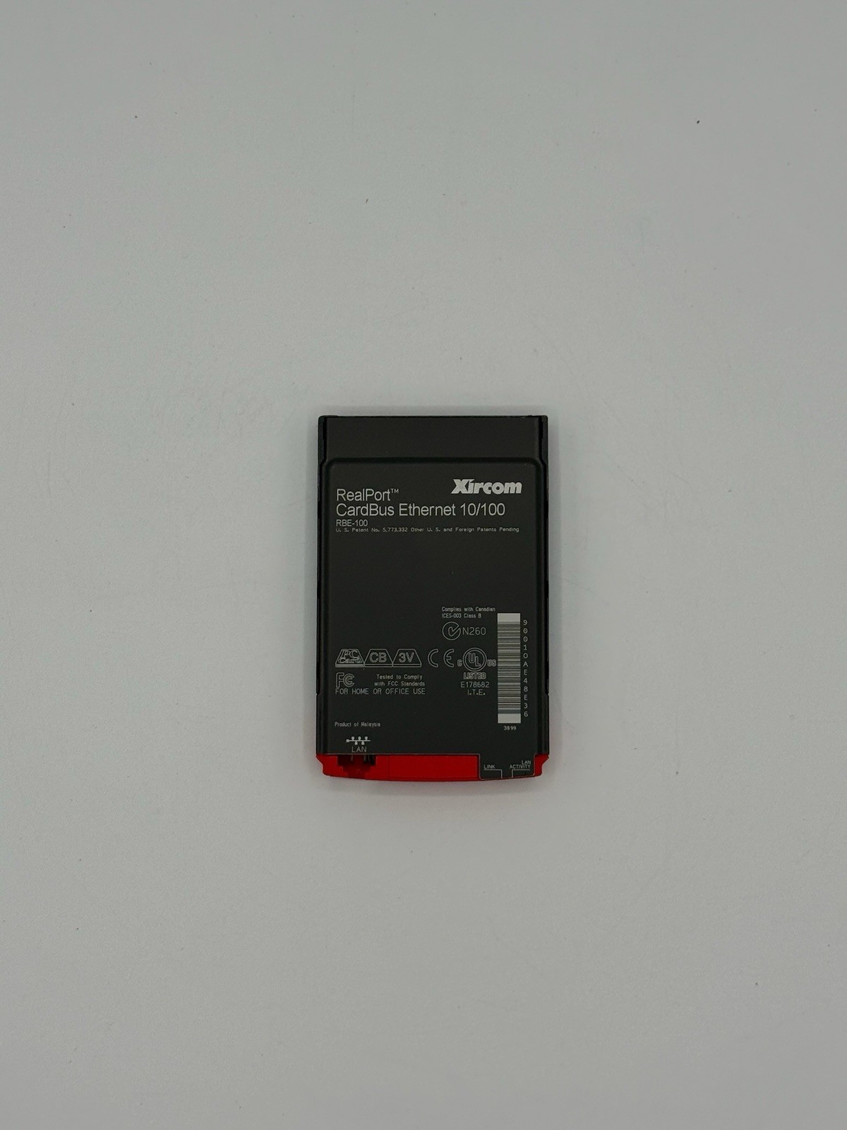 Xircom Black and Red PC Card10/100 Ethernet +56 k modem