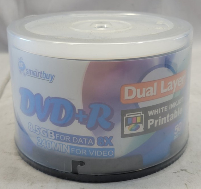NEW - Smartbuy Black DVD+R Recordable Disc 50 Pack - SEALED