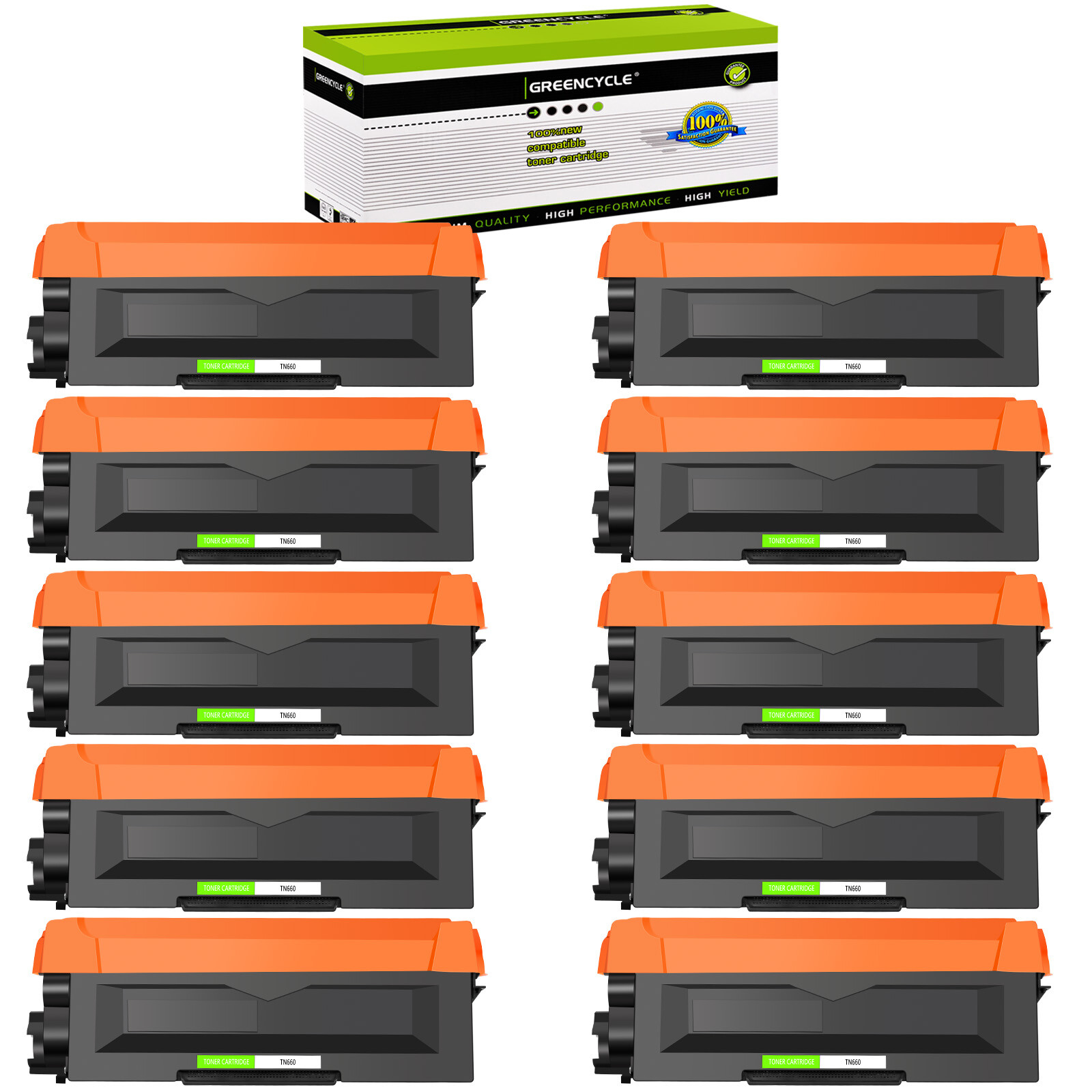 GREENCYCLE 10PK Toner TN660 For Brother TN660 MFC-L2700DW DCP-L2540DW HL-L2340DW