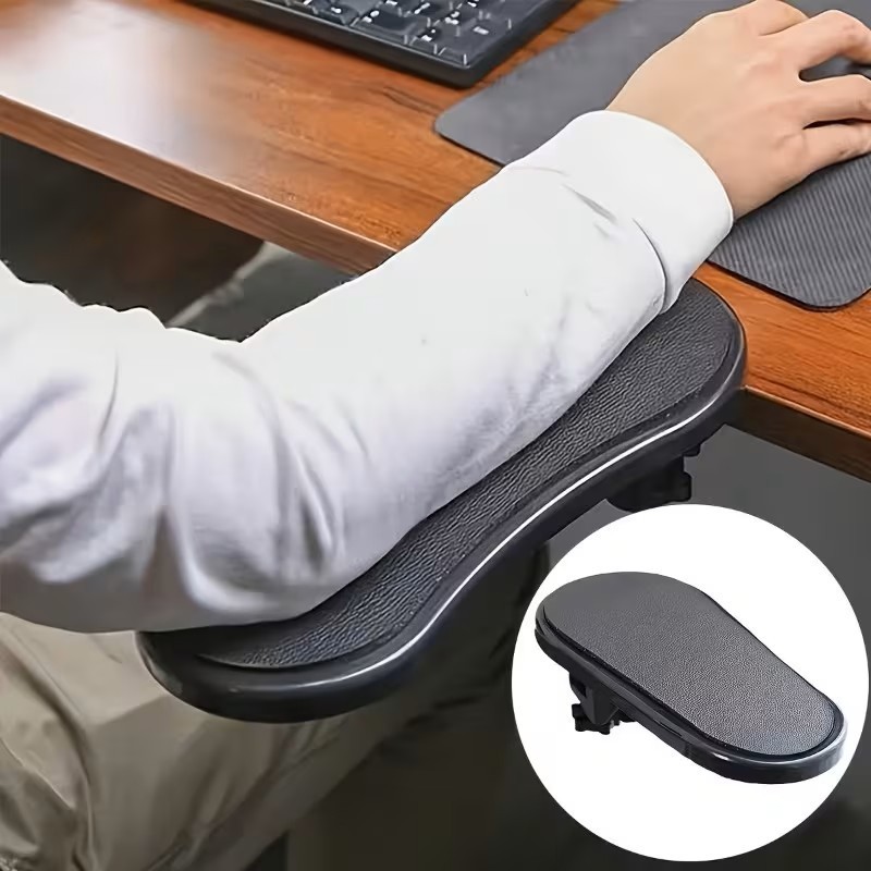 Ergonomic Desk Arm Rest Clamp On Computer Forearm Elbow Wrist Support Black