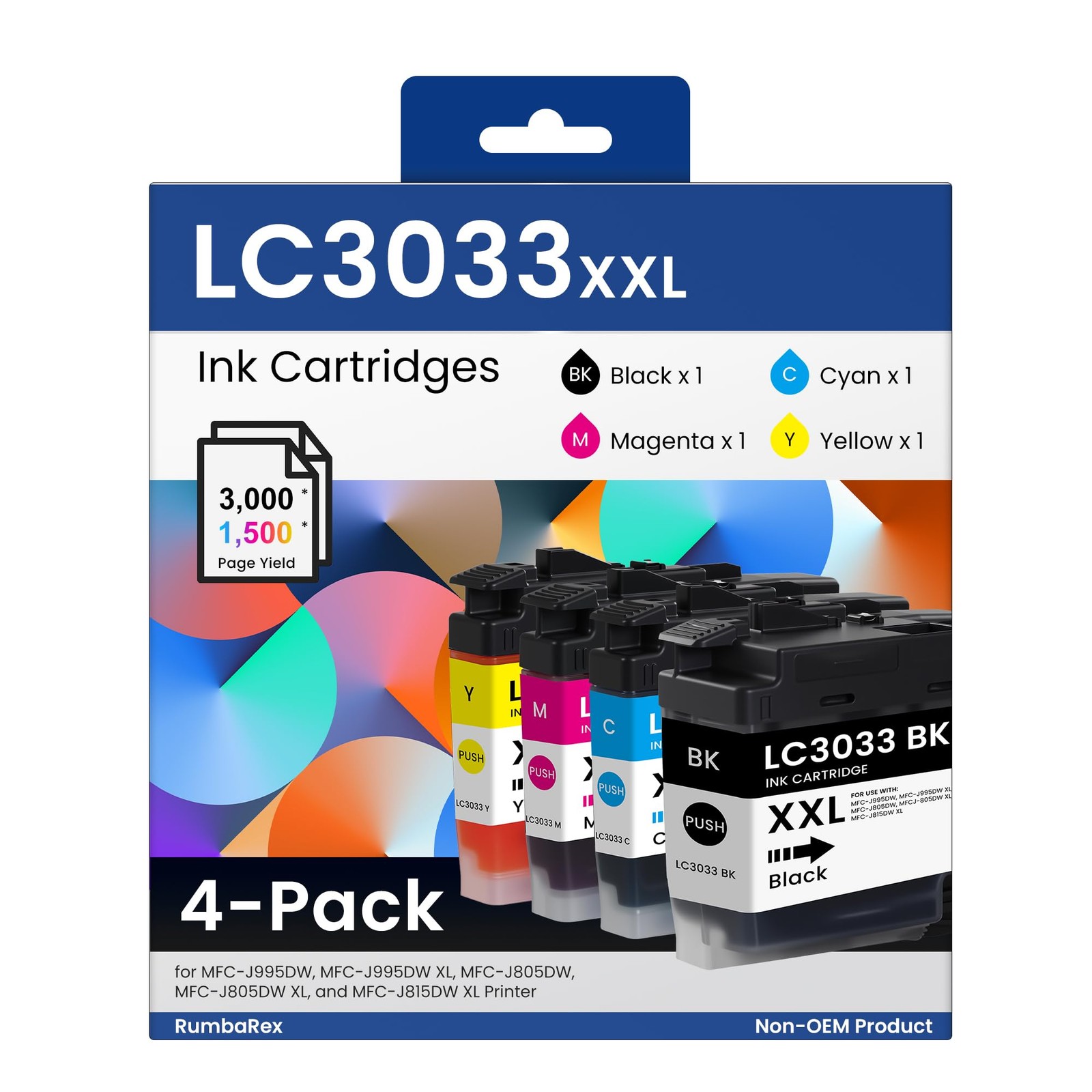 LC3033 LC3033XXL Ink Cartridges Super High-Yield LC30334PKS for Brother LC 30...