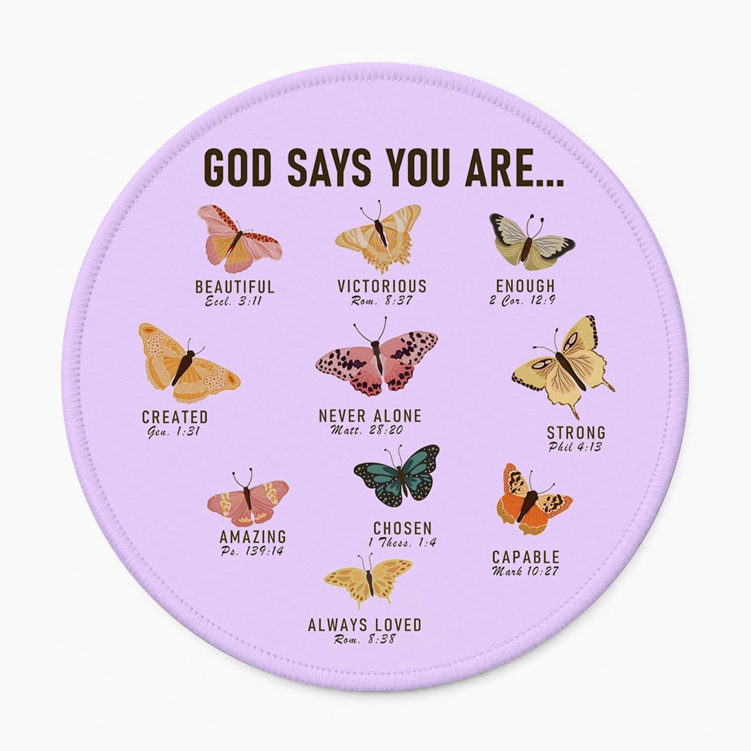 Christian Butterfly Mouse Pad for Women, Bible Verse Girly Mouse Pads for Des...