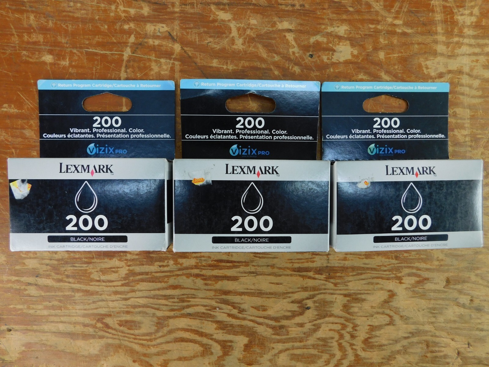 Lot Of 3 genuine LEXMARK 14L0173 200 Black Ink Cartridges 625p NIB
