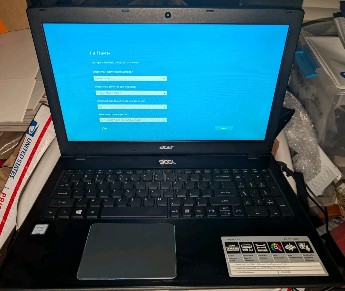 Acer Aspire E 15 E5-575-53C7 15.6" Laptop - 256GB, Intel i5 7th Gen 4GB RAM READ