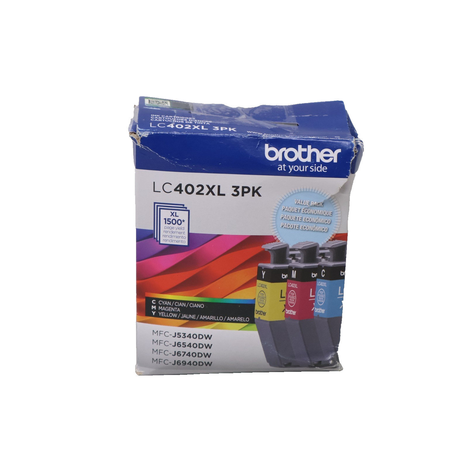 GENUINE Brother LC402XL Cyan/Magenta/Yellow Ink Set 04/2027 CYAN OPEN - NOT USED