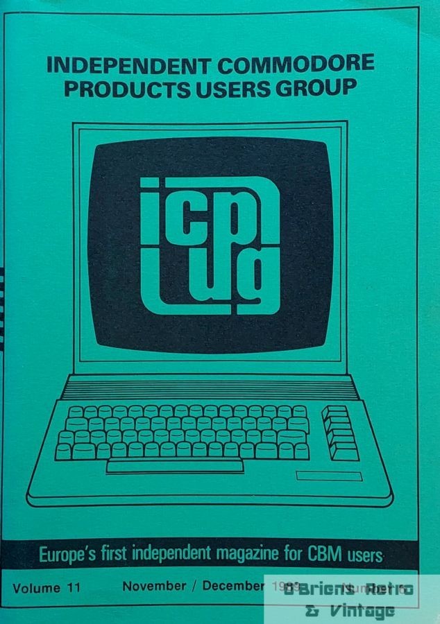 ICPUG Magazine Vol. 11 No. 6 (Nov/Dec 1989) – Commodore Users Group – Vintage