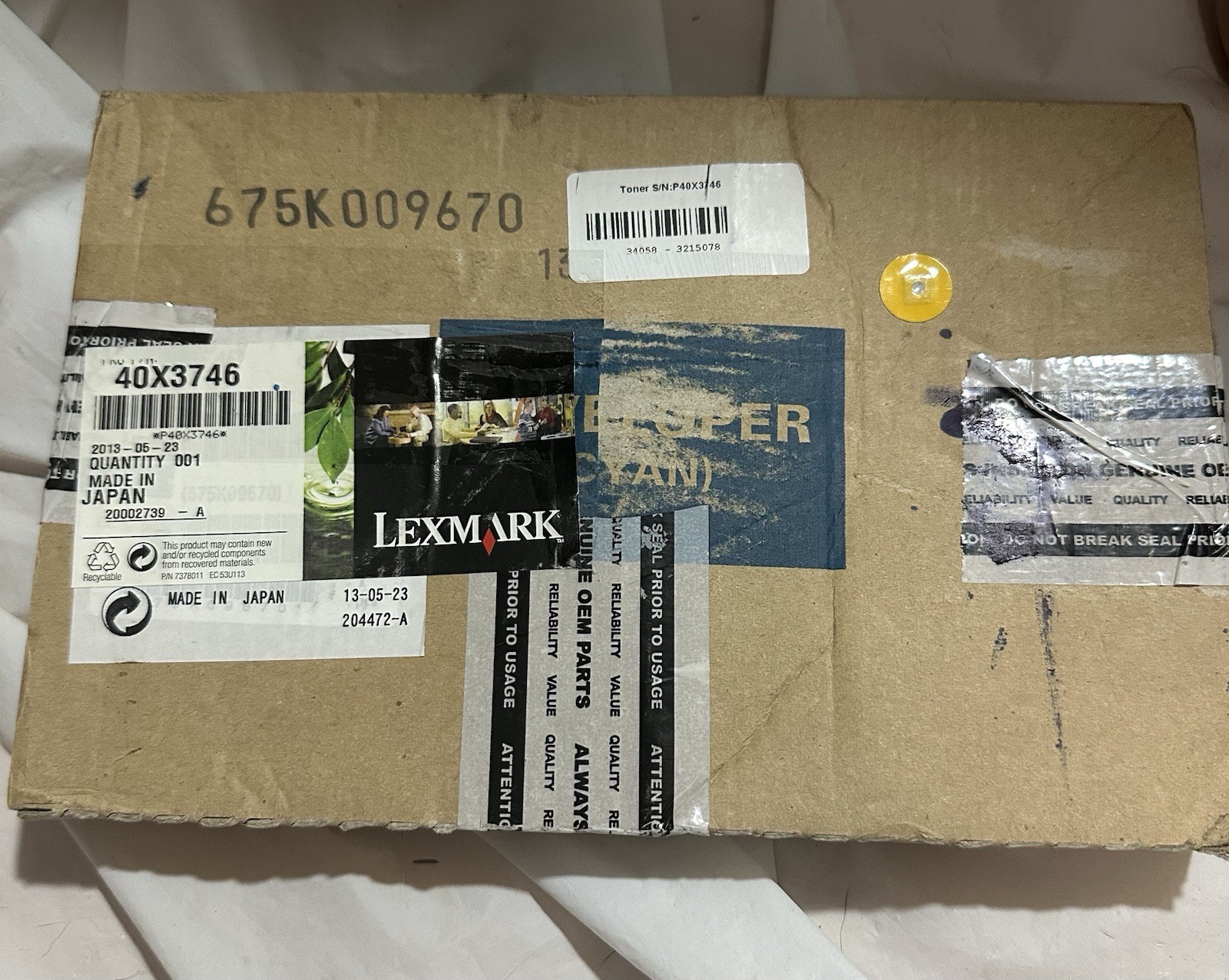 Lexmark 40X3746 Cyan Developer Factory sealed H1
