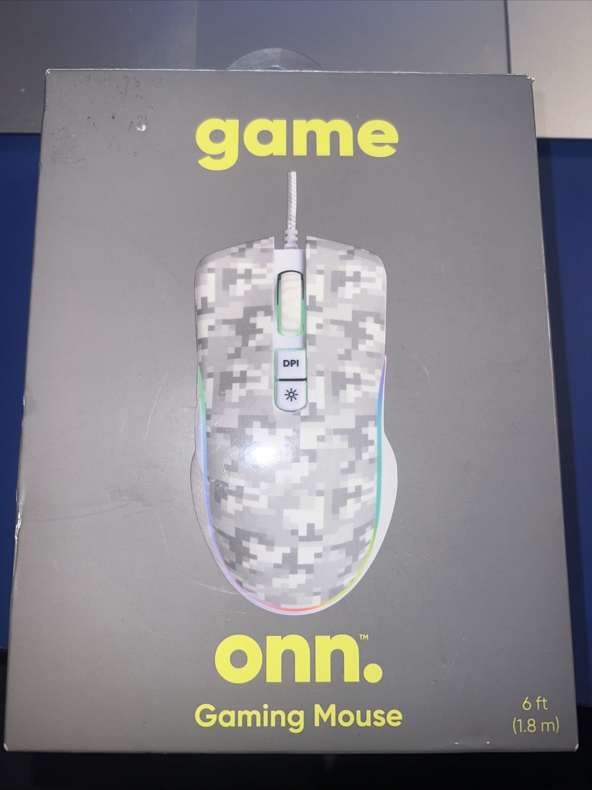ONN Gaming Mouse New In Box Grey Camo