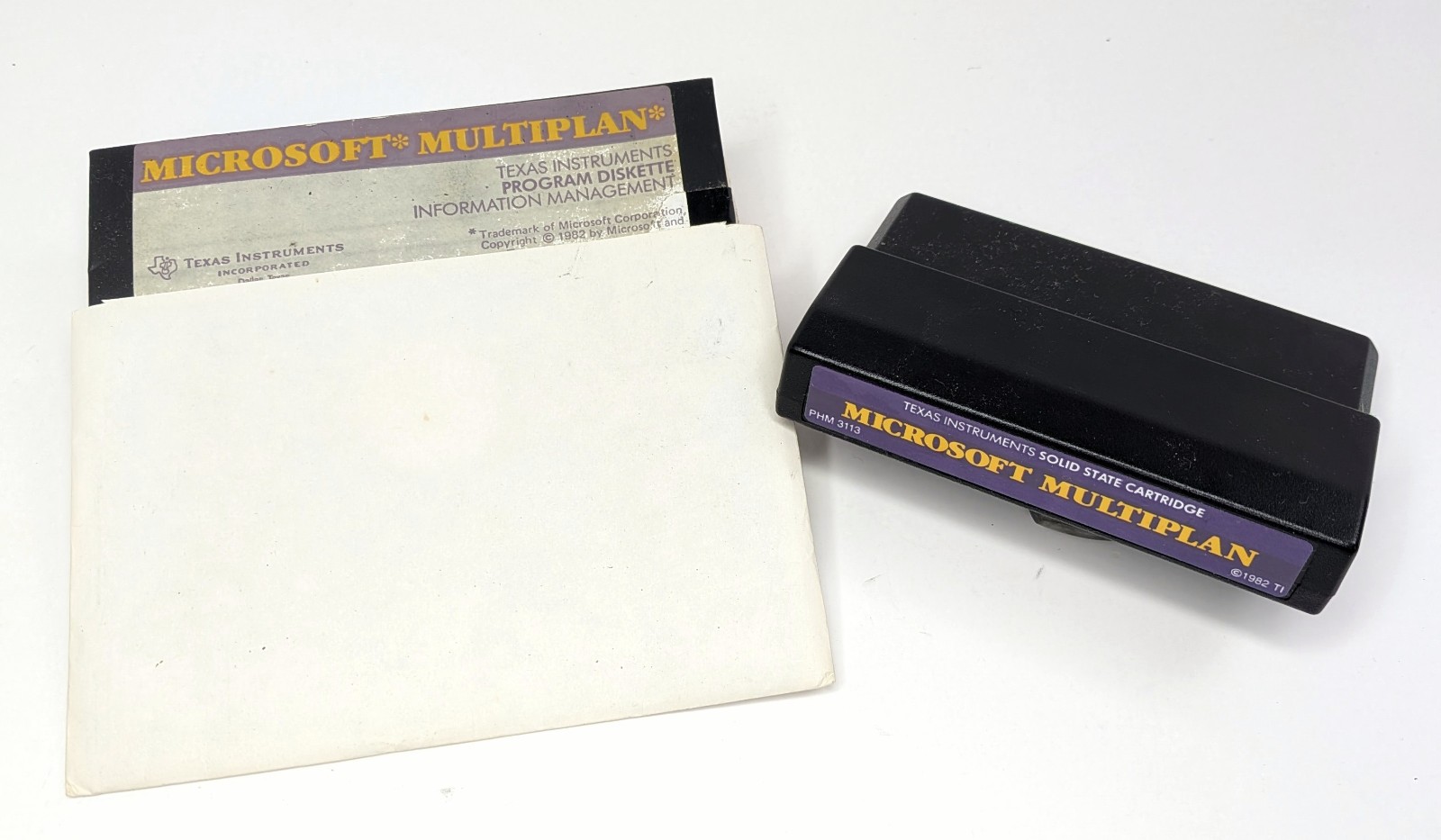 1982 Microsoft Multiplan Cartridge & Disk for Texas Instruments TI 99/4A