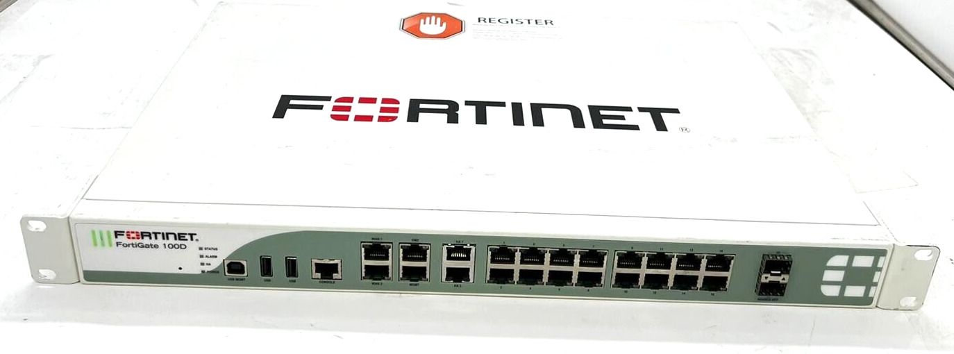 Fortinet FortiGate 100D Security Appliance (FG-100D) W/o Power Supply