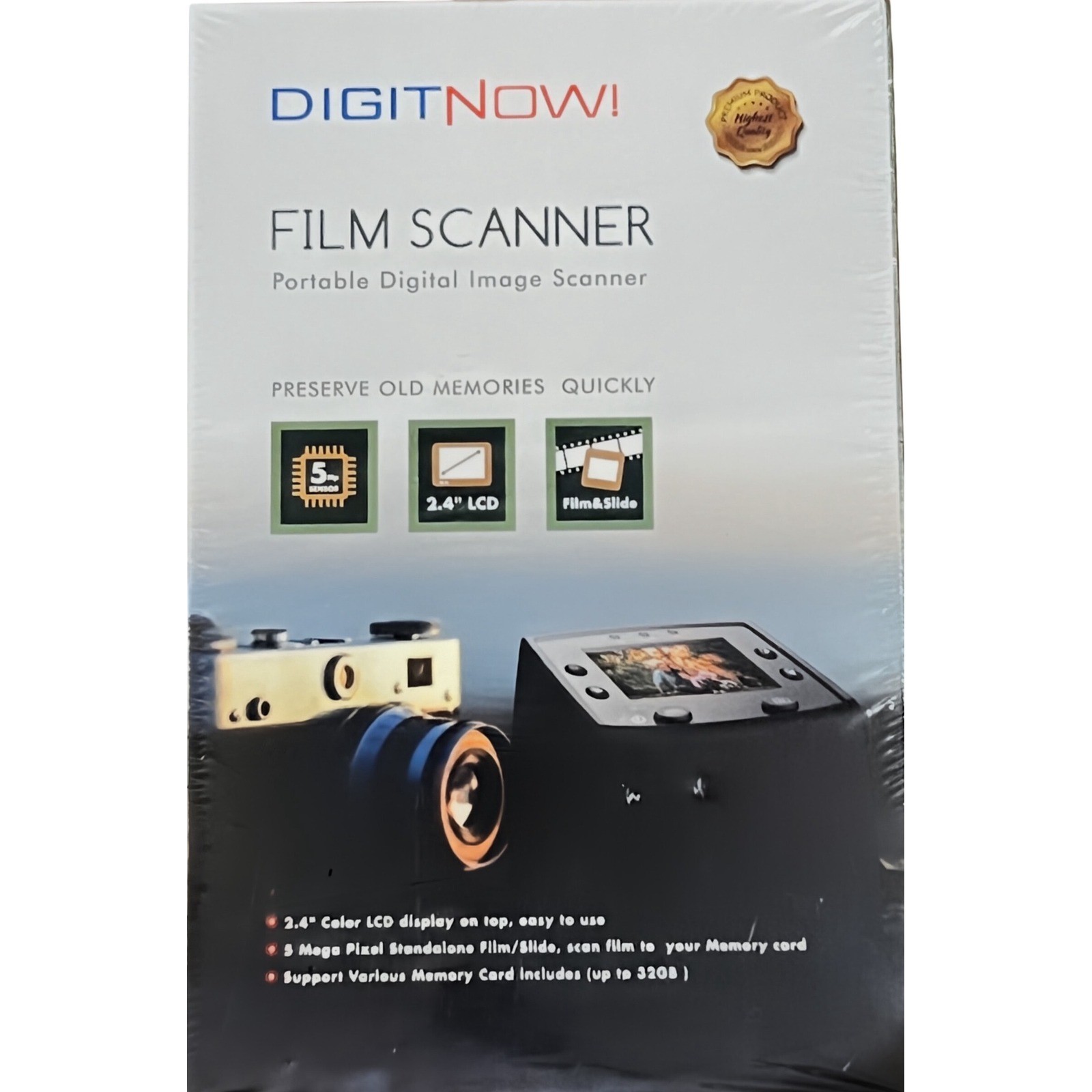 DIGITNOW Portable Film Scanner 5MP 2.4" LCD M125-US-S Digital Image Scanner NEW
