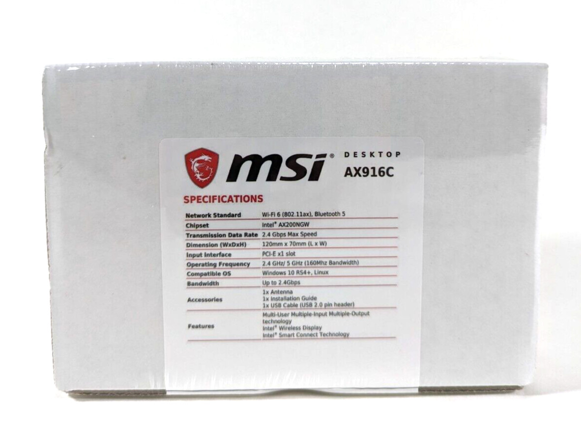 MSI AX916C HERALD-AX INTEL AX200NGW WI-FI  Bluetooth 5.2 Adapter Card