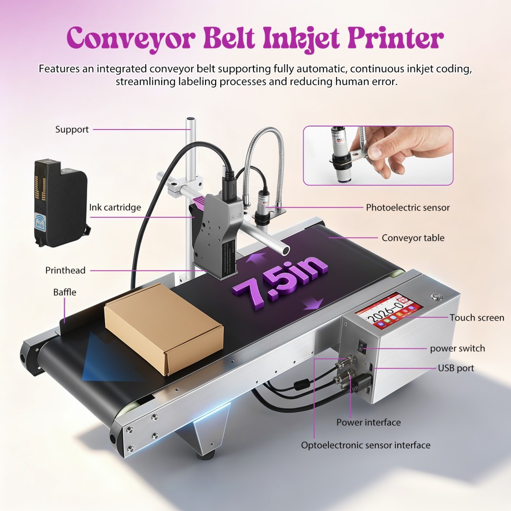 Automatic Industrial Batch Code Printer for Date/Barcode/QR Code/Number/Label