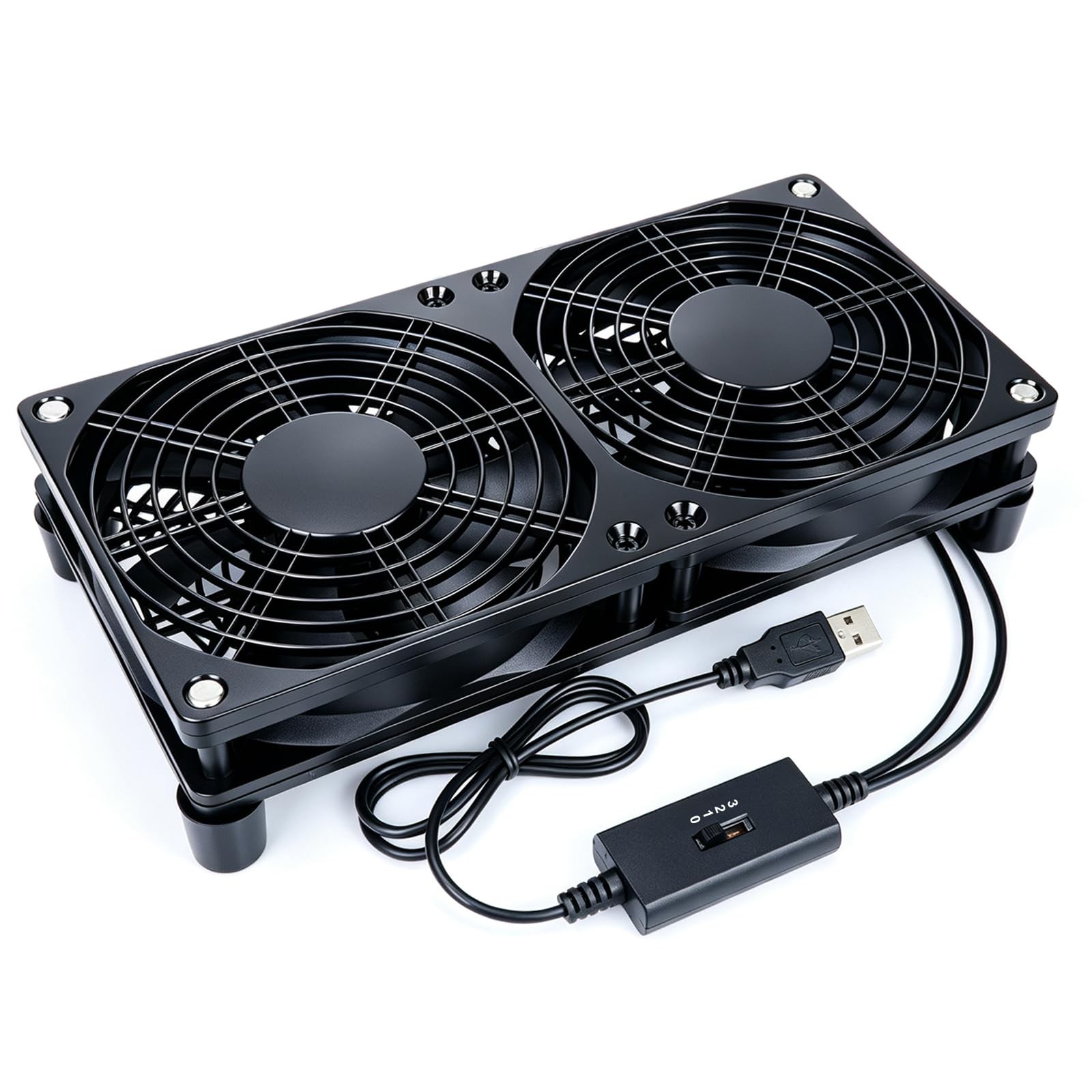 ZIWIJE Dual 120mm USB Cooling Fan 3-Speed 5V