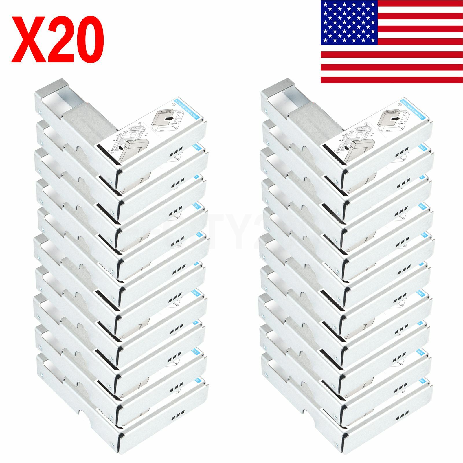 20x 9W8C4 3.5" to 2.5" HDD Bracket Adapter for Dell F238F R730 R720 R710 Caddy
