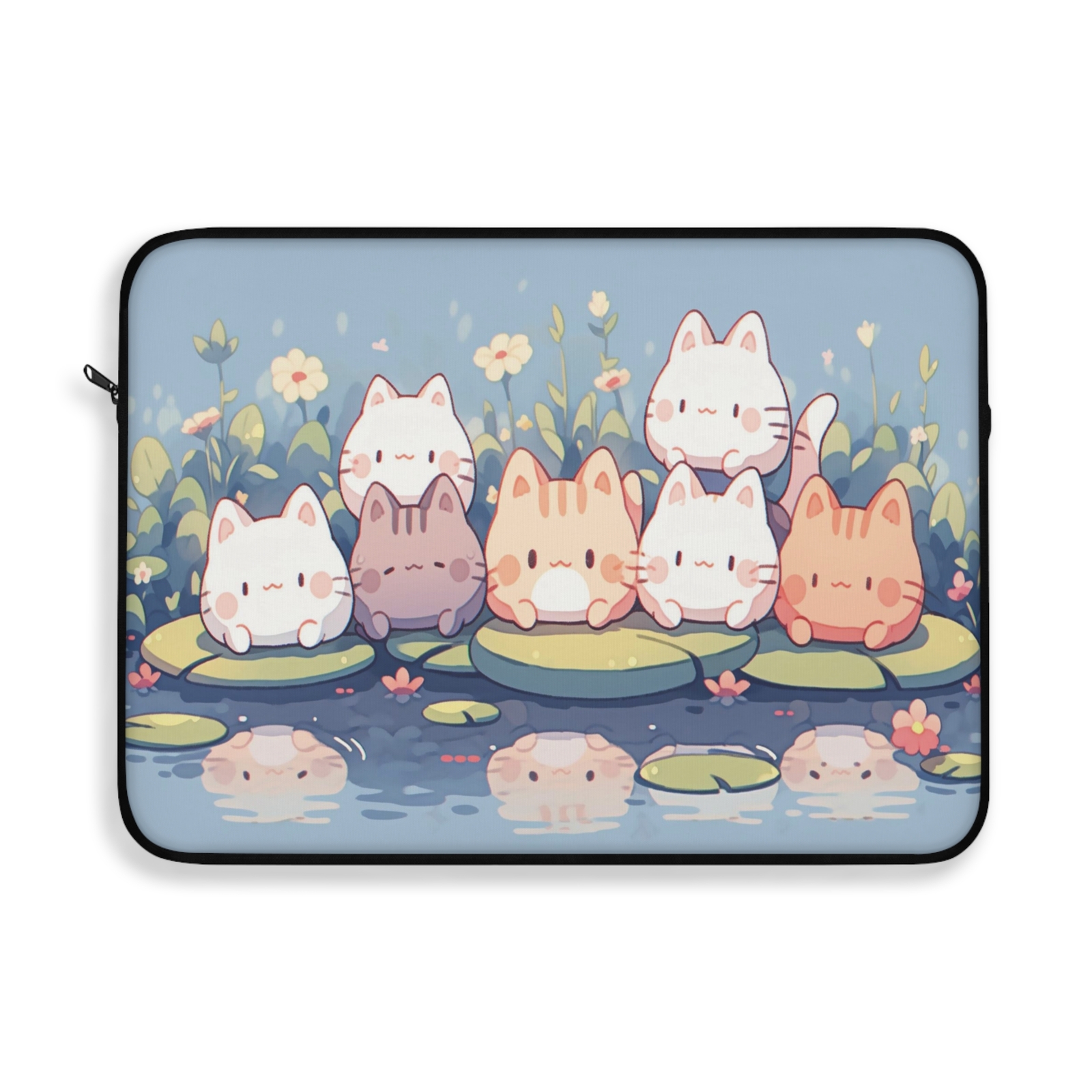 Kawaii Cats Laptop Sleeve 13" 15" Cute Nature MacBook Cover for Women