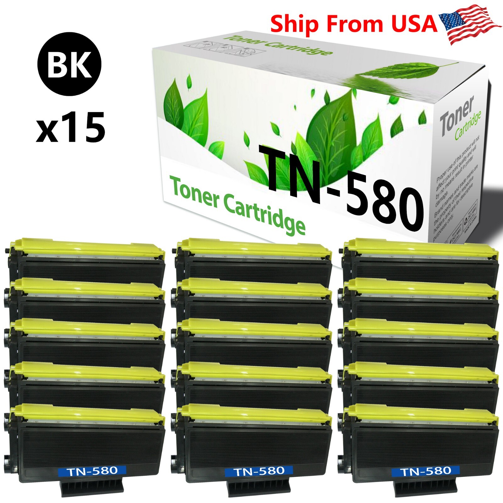 15PK TN-580 TN580 Toner Cartridge for MFC 8880DN 8890DW DCP 8060 Printer