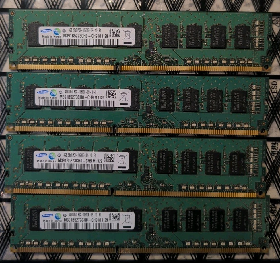 Samsung M391B5273CH0-CH9 4GB PC3 10600E 2Rx8 Dimm Tested